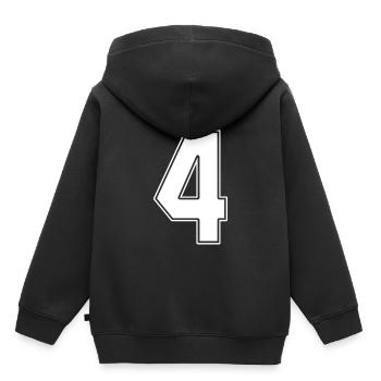 4 Jahre Trikotnummer 4 - Kinder Premium Organic Hoodie - Schwarz - Hinten - AI Model Kid Male (0cm)