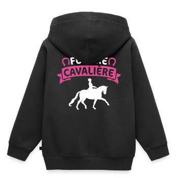 future cavalière - Sweat Premium à capuche enfant bio - noir - Dos - AI Model Kid Male (0cm)
