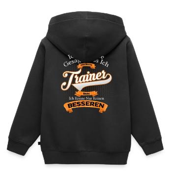 Trainer - Kinder Premium Organic Hoodie - Schwarz - Hinten - AI Model Kid Male (0cm)