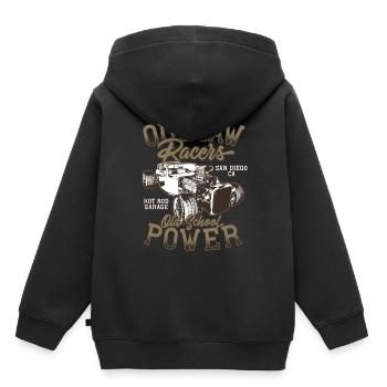 Hot Rod - Voitures de course classiques - lumineuses - Sweat Premium à capuche enfant bio - noir - Dos - AI Model Kid Male (0cm)