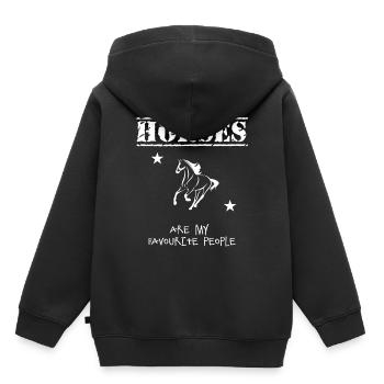 Pferdesprüche Pferdespruch lustig - Kinder Premium Organic Hoodie - Schwarz - Hinten - AI Model Kid Male (0cm)