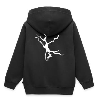 Décoration d’éclair White Crack Split - Sweat Premium à capuche enfant bio - noir - Dos - AI Model Kid Male (0cm)