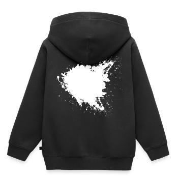 Grande tache de couleur noire - Sweat Premium à capuche enfant bio - noir - Dos - AI Model Kid Male (0cm)