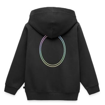 Cercle ovale dans la décoration de couleurs vives - Sweat Premium à capuche enfant bio - noir - Dos - AI Model Kid Male (0cm)