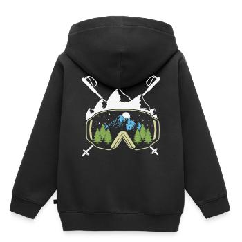 Ski Quote Lunettes de snowboard et bâtons de ski pour les skieurs - Sweat Premium à capuche enfant bio - noir - Dos - AI Model Kid Male (0cm)