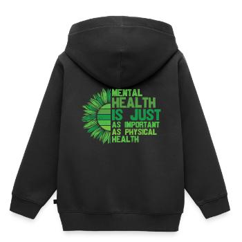 Psychische Gesundheit ist genauso wichtig - Kinder Premium Organic Hoodie - Schwarz - Hinten - AI Model Kid Male (0cm)