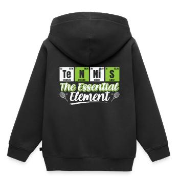 Citation de tennis Le tennis est l’élément essentiel - Sweat Premium à capuche enfant bio - noir - Dos - AI Model Kid Male (0cm)