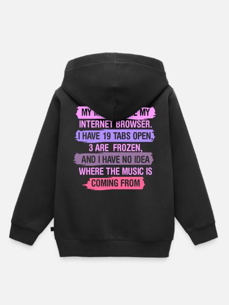 Browser Mind - Kinder Premium Organic Hoodie - Schwarz