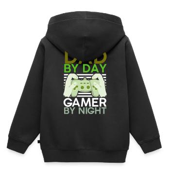 Gamer Papa - Sweat Premium à capuche enfant bio - noir - Dos - AI Model Kid Male (0cm)