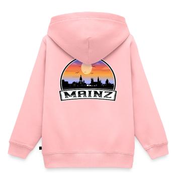 Mainz Germany Skyline Vintage Sunset Travel Souven - Kids Premium Organic Hoodie - rose - Back - AI Model Kid Female (0cm)