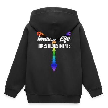 Behandlung von Wirbelsäulenfehlstellungen medizinisch anpassen - Kinder Premium Organic Hoodie - Schwarz - Hinten - AI Model Kid Male (0cm)