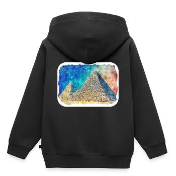 Cairo Egypt Watercolor Sketch Drawn Illustration - Kids Premium Organic Hoodie - black - Back - AI Model Kid Male (0cm)