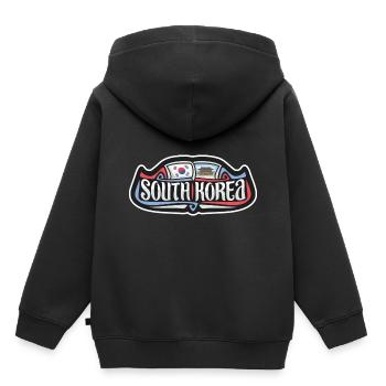 Südkorea Flagge Reise Souvenir Aufkleber Abzeichen Protokoll - Kinder Premium Organic Hoodie - Schwarz - Hinten - AI Model Kid Male (0cm)