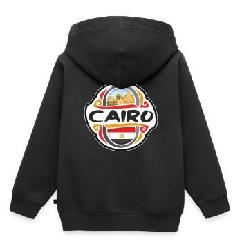 Cairo Egypt Flag Badge Travel Souvenir Stamp - Kids Premium Organic Hoodie - black - Back - AI Model Kid Male (0cm)