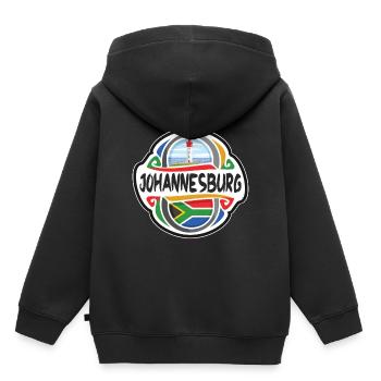 Johannesburg Südafrika Flagge Reise Souvenir Bad - Kinder Premium Organic Hoodie - Schwarz - Hinten - AI Model Kid Male (0cm)