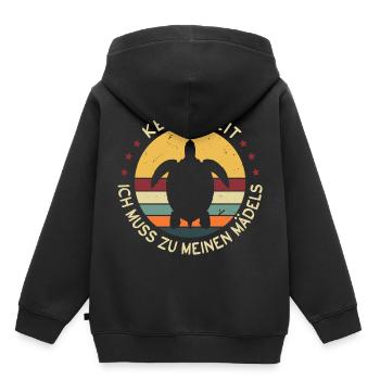 Keine Zeit Ich Muss Zu Meinen Mädels Schildkröte - Kinder Premium Organic Hoodie - Schwarz - Hinten - AI Model Kid Male (0cm)