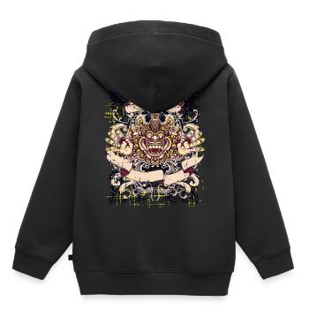 Un beau et drôle bali démon design - Sweat Premium à capuche enfant bio - noir - Dos - AI Model Kid Male (0cm)