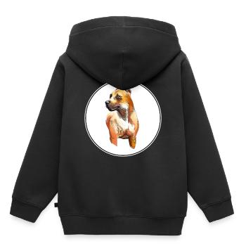 Alano Espanol Hund Aquarell Skizze Illustration - Kinder Premium Organic Hoodie - Schwarz - Hinten - AI Model Kid Male (0cm)