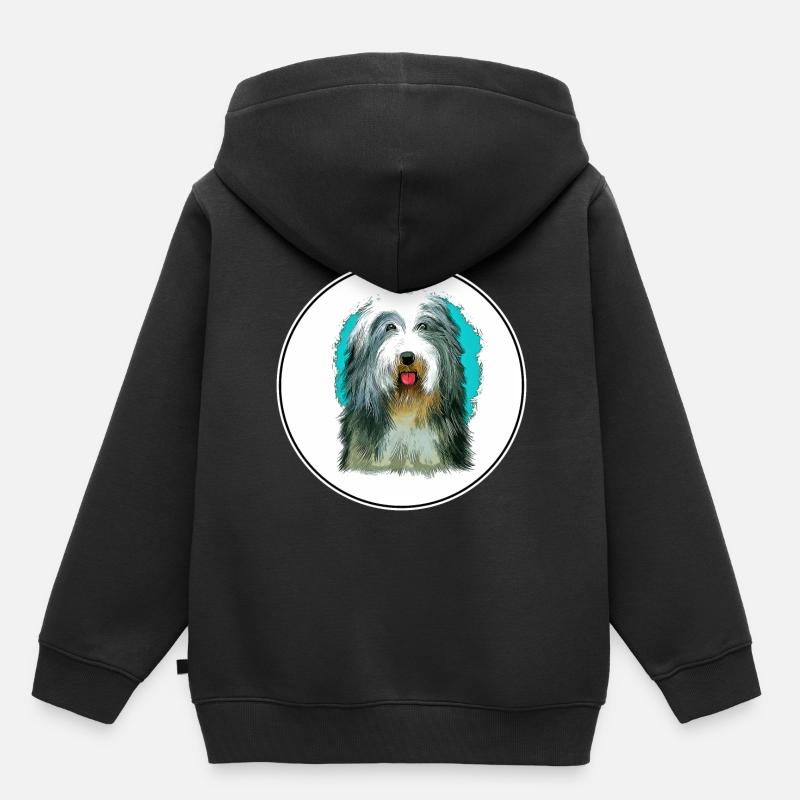 Beagle-Harrier Duft Hundhund Skisseillustrasjon - Hettegenser Premium barn økologisk - svart