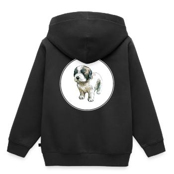 Moscow Watchdog Dog Watercolor Sketch Illustration - Kids Premium Organic Hoodie - black - Back - AI Model Kid Male (0cm)