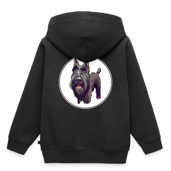 Mittelschnauze Standard Schnauzer Illustration de chien - Sweat Premium à capuche enfant bio - noir - Dos - AI Model Kid Male (0cm)