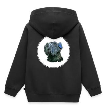 Mittelschnauze Standard Schnauzer Illustration de chien - Sweat Premium à capuche enfant bio - noir - Dos - AI Model Kid Male (0cm)