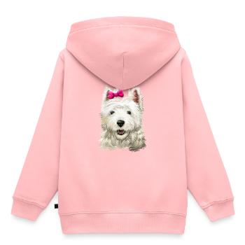 Cairn Terrier Dog Watercolor Sketch Illustration - Kids Premium Organic Hoodie - rose - Back - AI Model Kid Female (0cm)