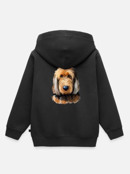 Otterhound Hund Aquarell Illustration - Kinder Premium Organic Hoodie - Schwarz