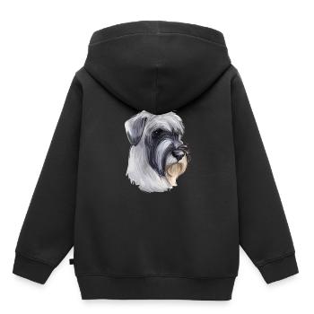 Mittelschnauze Standard Schnauzer Illustration de chien - Sweat Premium à capuche enfant bio - noir - Dos - AI Model Kid Male (0cm)
