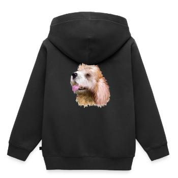 Briquet Griffon Vendeen Aquarelle pour chien Illustratio - Sweat Premium à capuche enfant bio - noir - Dos - AI Model Kid Male (0cm)
