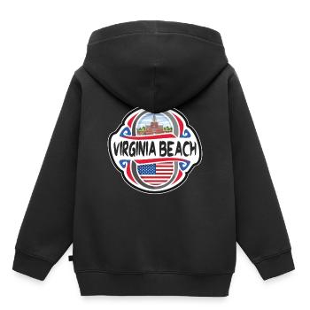 Virginia Beach Vereinigte Staaten Vereinigte Staaten Flagge Reise Souve - Kinder Premium Organic Hoodie - Schwarz - Hinten - AI Model Kid Male (0cm)