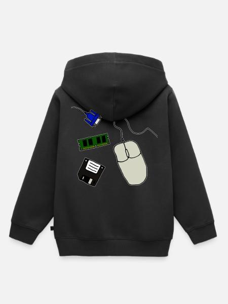 Retro Computer - Kinder Premium Organic Hoodie - Schwarz