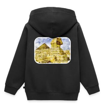 Cairo Egypt Watercolor Sketch Drawn Illustration - Kids Premium Organic Hoodie - black - Back - AI Model Kid Male (0cm)