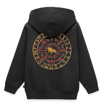 Viking 3 - Kinder Premium Organic Hoodie - Schwarz - Hinten - AI Model Kid Male (0cm)