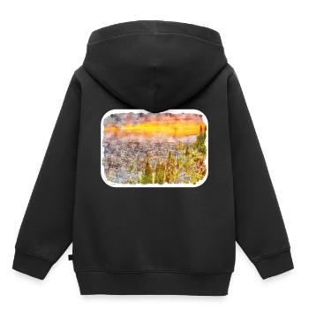 Grenade Espagne Aquarelle Esquisse Dessin Dessin - Sweat Premium à capuche enfant bio - noir - Dos - AI Model Kid Male (0cm)