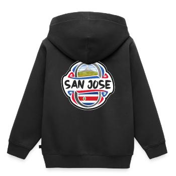 San Jose Costa Rica Flagge Reise Souvenir Abzeichen Sta - Kinder Premium Organic Hoodie - Schwarz - Hinten - AI Model Kid Male (0cm)