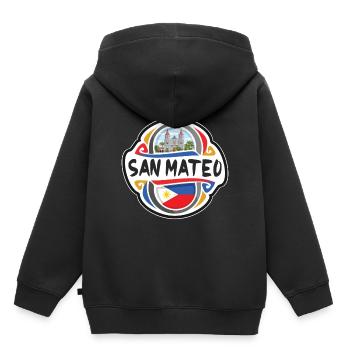 San Mateo Philippinen Flagge Reise Souvenir Abzeichen S - Kinder Premium Organic Hoodie - Schwarz - Hinten - AI Model Kid Male (0cm)
