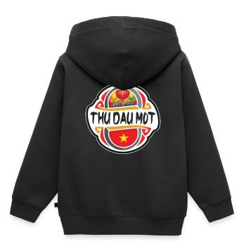 Thu Dau Mot Vietnam Flagge Reise Souvenir Abzeichen Sta - Kinder Premium Organic Hoodie - Schwarz - Hinten - AI Model Kid Male (0cm)