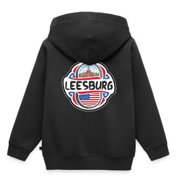 Leesburg Vereinigte Staaten Flagge Reisesouvenir Ba - Kinder Premium Organic Hoodie - Schwarz - Hinten - AI Model Kid Male (0cm)