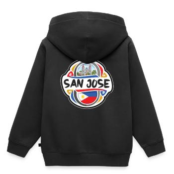 San Jose Philippinen Flagge Reise Souvenir Abzeichen St - Kinder Premium Organic Hoodie - Schwarz - Hinten - AI Model Kid Male (0cm)