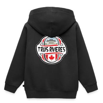 Trois Rivieres Canada Flag Travel Souvenir Badge S - Kids Premium Organic Hoodie - black - Back - AI Model Kid Male (0cm)