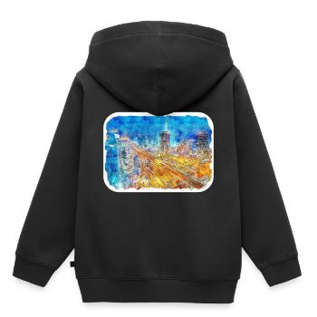 Beijing China Watercolor Sketch Painting - Kids Premium Organic Hoodie - black - Back - AI Model Kid Male (0cm)