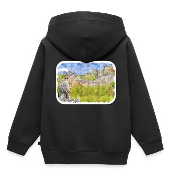 Beijing China Watercolor Sketch Drawn Drawing - Kids Premium Organic Hoodie - black - Back - AI Model Kid Male (0cm)