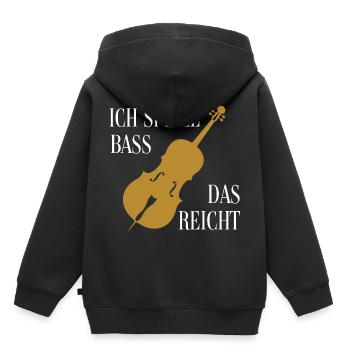 Ich spiele Kontrabass - das ist genug - Kinder Premium Organic Hoodie - Schwarz - Hinten - AI Model Kid Male (0cm)
