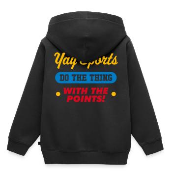 Yay Sports Machen Sie die Sache mit den Punkten - Kinder Premium Organic Hoodie - Schwarz - Hinten - AI Model Kid Male (0cm)