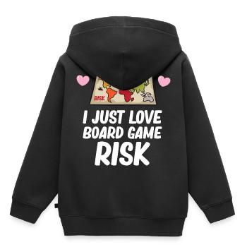 Risk - I just love board game risk - Kids Premium Organic Hoodie - black - Back - AI Model Kid Male (0cm)