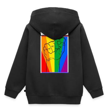 Nous nous élevons ensemble legal liberté coloré - Sweat Premium à capuche enfant bio - noir - Dos - AI Model Kid Male (0cm)