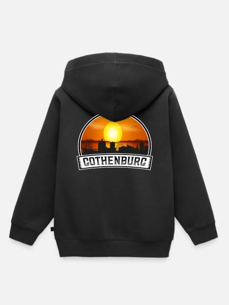 Göteborg Schweden Skyline Vintage Sonnenuntergang Reisen So - Kinder Premium Organic Hoodie - Schwarz