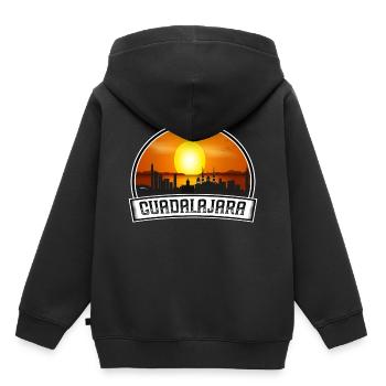 Guadalajara Mexiko Skyline Vintage Sunset Travel S - Kinder Premium Organic Hoodie - Schwarz - Hinten - AI Model Kid Male (0cm)