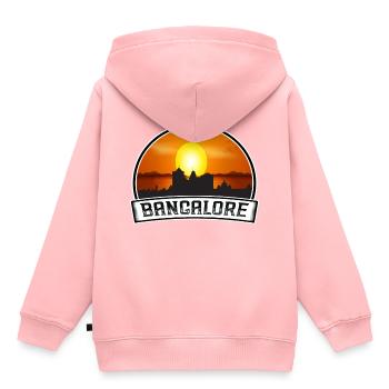 Bangalore Inde Skyline Vintage Sunset Travel Souv - Sweat Premium à capuche enfant bio - rose - Dos - AI Model Kid Female (0cm)